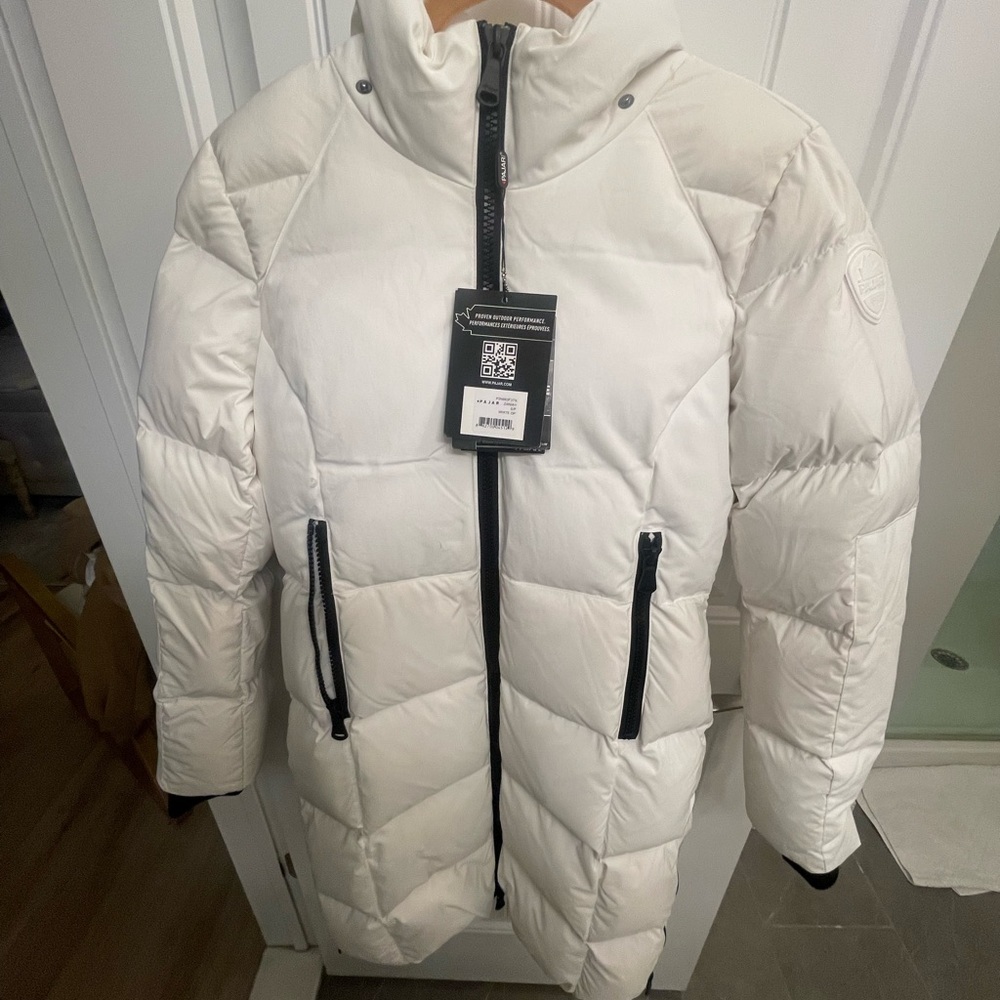 PAJAR SNOW WHITE PUFFER JACKET!! Sleek gorgeous!! New!! S - Picture 5 of 10
